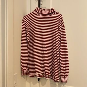 Pink stripped long sleeve turtle neck
